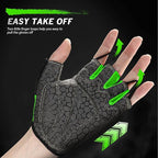 Bike Gloves for Men Women with Anti-Slip Shock-Absorbing Pad, Light Weight Half-Finger Cycling Gloves