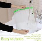 MAQIHAN 6pcs Reusable Produce Bags - Mesh Produce Bags Drawstring Reusable Washable Vegetable Storage Bags Refrigerator Keep Fresh Grocery Food Fruits Veggie Green Net Bag Toy Storage Zero Waste Shop