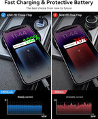 MRGLAS 90W USB C Car Charger Fast Charging, [Smallest Metal] Dual Port PD45W+QC3.0 Cigarette Lighter Adapter for iPhone 16 Pro Max 15 iPad Samsung S25 - Blue