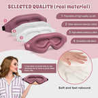 3D Advanced Eye Mask for Sleeping，Ultra Delicate Soft Skin Friendly Eye mask，100% Blackout Sleep Eye Mask for Sleep, Eyelash Extension Sleep mask (Blue+Pink)