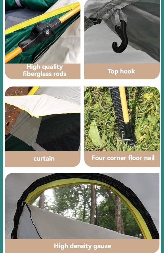 Camping Tent - Automatic Quick Open, Windproof, Easy Setup for Outdoor, Beach, Hiking, Traveling