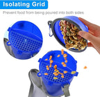 Dog Travel Water Bottle Collapsible Bowls, 2 in 1 Pet Food Container with Collapse Bowls, Outdoor Portable Water Bowls for Walking, Traveling, Camping and Hiking (Blue)
