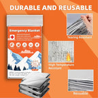 6 Pack Emergency Thermal Blanket Survival, 84” x 64” Extra Large Mylar Blankets for Outdoor, Space Blanket, Silver Foil for Survival, Survival Kit Camping Blankets, Body Warmer, Hiking