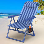Suteck Backpack Beach Chair for Adults - 6-Position Folding Reclining Chair with Cooler Bag & Cup Holder, Lightweight Portable Beach Chair for Camping, Outdoor, Sand, Travel Use