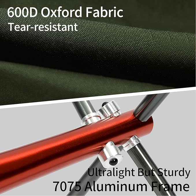 SHALLWE Camping Chairs, All Aluminum Frame Portable Folding Camp Chair for Adults, Heavy Duty High Back Collapsible with Built-in Pillow, Side Pocket, Carry Bag for Backpacking, Hiking, Beach