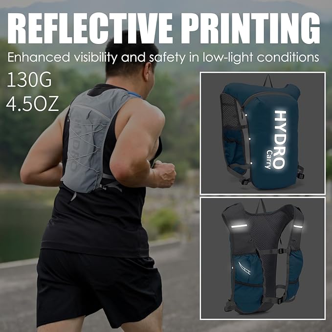 Lightweight Running Vest for Women and Men Hydration Backpack Pack with 1.5L Water Bladder Bag for Hiking Trail Running Gear Cycling Marathon