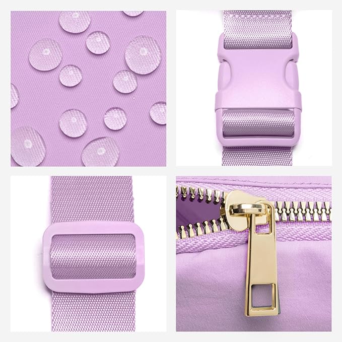 Gitus Belt Bag Fanny Pack Crossbody Bags with Initial Letter Patch Cute Stuff Birthday Gifts for Teenager Girls Trendy Preppy Stuff for Teen Girls Cool Stuff for Teens (Lavender-M)