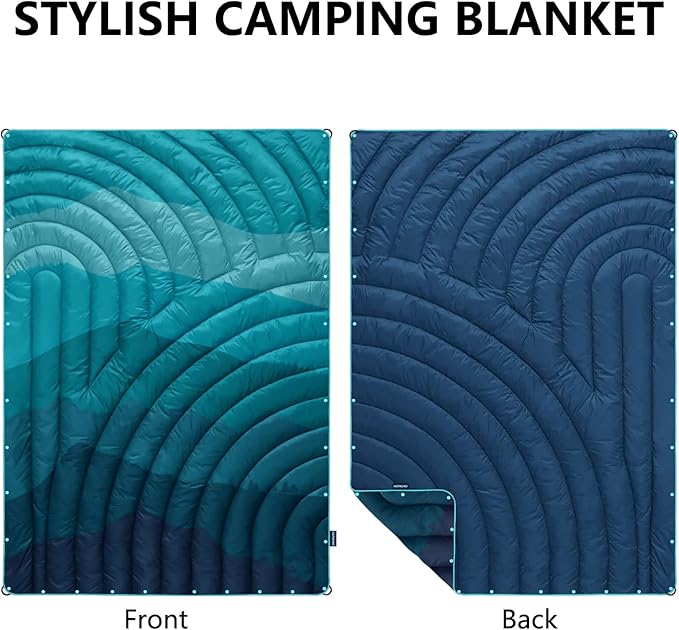 Camping Blanket,Lightweight Puffy Printed Camping Blanket Packable Outdoor Blanket for Camping,Traveling, Stadium, Hiking, Picnics