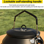Camping Kettle Outdoor Campfire Camp Kettle, 1L Stainless Steel Camp Tea Coffee Pot, Portable Lightweight Teapot Fast Heating Boiling Water, Ideal for Hiking Picnic Travel, Black