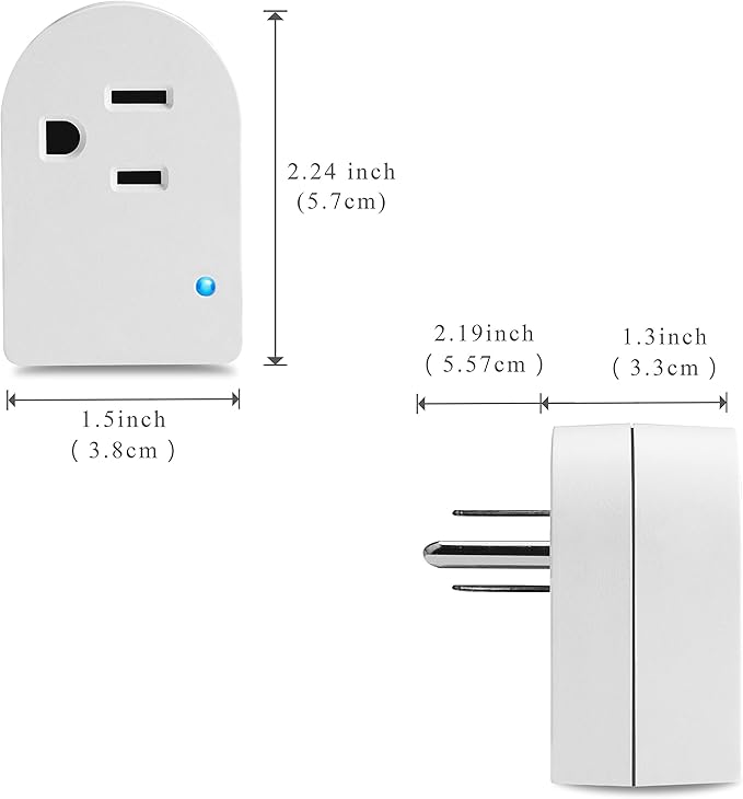Single Surge Protector Plug, Grounded Outlet Wall Tap Adapter with Indicator Light, 1 Outlet,245J/125V, ETL, White, 3Pack