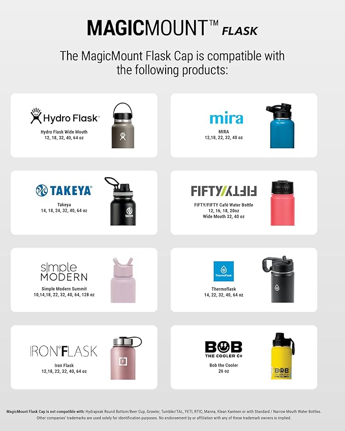 Scosche MFMS22 MagicMount Flask 22 oz Stainless Steel Water Bottle with MagSafe Phone Mount Stand, 12H Hot & 24H Cold Insulated Flask with Magnetic Phone Holder for Gym, Car, Travel, Sports 22oz, Pink