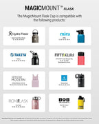 Scosche MFMS22 MagicMount Flask 22 oz Stainless Steel Water Bottle with MagSafe Phone Mount Stand, 12H Hot & 24H Cold Insulated Flask with Magnetic Phone Holder for Gym, Car, Travel, Sports 22oz, Pink