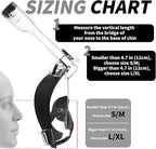 Full Face Snorkel Mask Adults with Ear Pressure Equalizer, Fully Enclosed CO2 Outflow, Silicone Bonding Anti-Leak&Fog,Buckle Folding for Portability