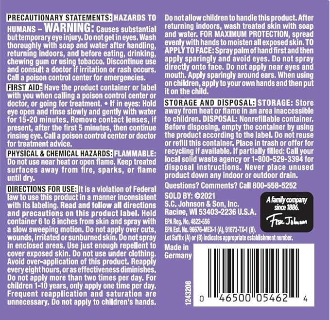 OFF! Clean Feel Insect Repellent Misting Spray, Fragrance-Free Bug Spray for Lasting Protection from Mosquitoes and Ticks, 6 oz