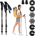 Lucern 5.7 oz Extreme Ultra Lightweight Anti-Shock Carbon Trekking Poles - Incredibly Durable, Supremely Comfortable, Optimally Safe, Fit Carry-on Luggage. Ideal for Backpacking, Long Hiking.