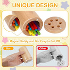 Montessori Toys for 1-3 Year Old, Travel Toys for Toddlers Wooden Color Sorting Stacking Toy for 18+ Month Old Boys Girls Learning Gift for 2-4 Year Old Kids Christmas Birthday Stocking Stuffers