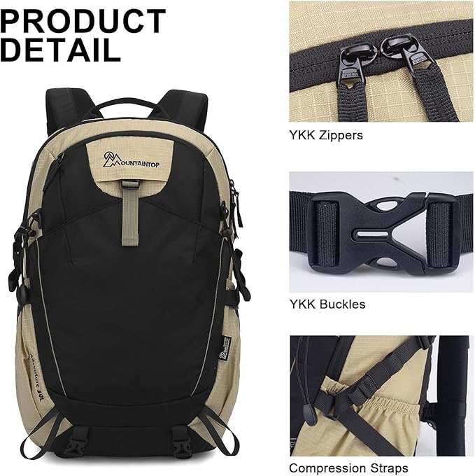 MOUNTAINTOP 30L Hiking Backpack,Men Women Camping Backpack,Lightweight Trekking Travel Backpacks for Climbing Skiing Cycling