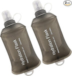 WILDREEDS 250ml Soft Flask, TPU Collapsible Soft Water Bottle for Hydration Pack, Running Vest, Folding Water Bottle for Hiking Cycling Climbing-2Pcs, Grey