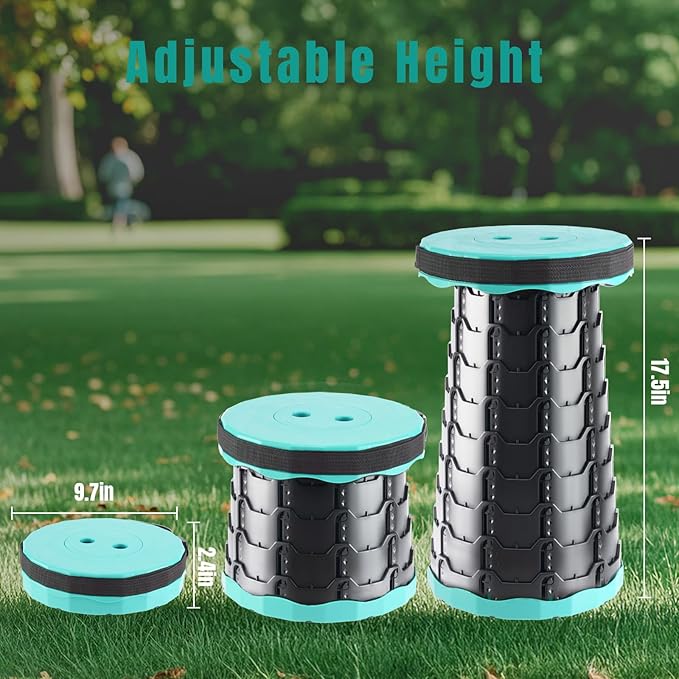 Collapsible Stool Thickened, Portable Foldable Chair, Retractable Stool for Fishing, Portable stools for Adults Hiking Tours, BBQ, Parties, Camping Stools Outdoor Activities