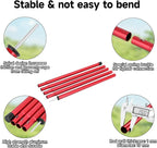 Tent Poles, SAN LIKE Aluminium Telescoping Adjustable Red Tarp Poles with Portable Bags, Heavy Duty Camping Tent Poles for Awnings Canopy Rain Fly Shelter Set of 2-(5 Sections with Adjustable Length)