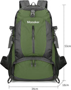 40L Hiking Backpack with Separate Shoe Compartment & Waist Support – Multi-Pocket Design, Emergency Whistle – Ideal for Camping, Trekking & Travel