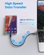 etguuds USB C to USB C Cable 1ft, 2-Pack 60W USBC to USBC Cord, Type C to C Charger Cable Fast Charging for iPhone 17 16 15 Pro Max Plus Air, Samsung Galaxy S25 S24 S23, for MacBook/iPad, Pixel