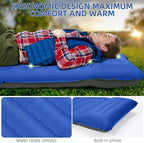 Double Sleeping Pad Camping, Self Inflating 6'' Extra-Thick 2 Person Pillow Built-in Foot Pump Waterproof Inflatable Sleeping Mat Backpacking, Tent, Hiking, Portable Camping Pad