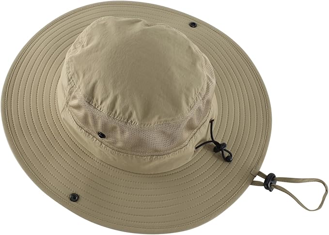 Home Prefer UPF50+ Mens Sun Hat Wide Brim Womens UV Protection Beach Bucket Hat for Fishing Hiking Snap Up Cowboy Hat