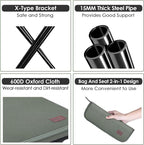 MOONCY Portable Stool, 13 Inch Small Folding Stool for Adults, Ultralight Green Camping Stools for Hiking and Fishing, Hold Up to 265 LBS