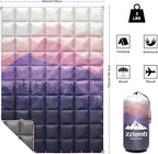 zzlamb Camping Blanket, Outdoor Lightweight Travel Blanket Puffy Portable Down Alternative, Windproof Warm Cloak with Snaps, Cozy Quilt Backpacking Picnic RV Plane Car Hammock Beach Climbing