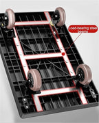 Platform Trucks Push cart Foldable, Push cart Heavy Duty, Hand cart,Suitable for Luggage, Shopping, Travelling, Moving and Office (Color : Blue, Size : 70 * 42cm(A))