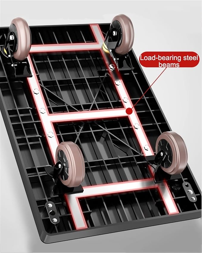 Platform Trucks Push cart Foldable, Push cart Heavy Duty, Hand cart,Suitable for Luggage, Shopping, Travelling, Moving and Office (Color : Blue, Size : 70 * 42cm(A))