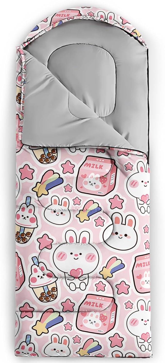 QOOMO Camping Sleeping Bags,3 Season Warm & Cool Weather,Lightweight,Waterproof Sleeping Bags for Adults & Kids,Traveling,and Outdoors,Camping Gear Equipment