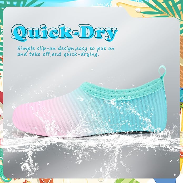 Deevike Kids Water Shoes Boys Grils Barefoot Quick Dry Aqua Socks Beach Shoes for Toddler Sports Swim Surf Outdoor Walking
