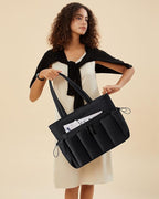 LOVEVOOK Puffer Bag for Women, Ultra-Lightweight Work Tote with Organized Compartments, 15.6/17.3“, Travel Carry-on & Gym Bag