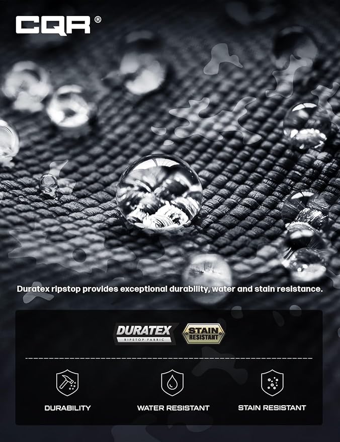 CQR Men's Tactical Pants, Water Resistant Ripstop Cargo Pants, Lightweight EDC Work Hiking Pants, Outdoor Apparel