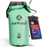 Earth Pak Waterproof Dry Bag - Roll Top Waterproof Backpack Sack Keeps Gear Dry for Kayak with Waterproof Phone Case