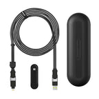 Rolling Square, inCharge XL, 6-in-1 Multi Charging Cable, 100W Ultra-Fast Charging Power, 10 Ft/3m, Urban Black