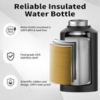 WATERSY 2/3 Gallon Water Bottle Insulated(Cold for 48 Hrs),BPA Free&Leak Proof,87oz Stainless Steel Water Jug/Flask,Big thermo,Large Water Bottle with Handle for Gym,Hiking,Camping,Black