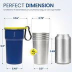 bzyoo Nesting Stainless Steel Camping Cup Set with Hook – 5-in-1 Stackable Durable 9oz Campstack Cup Set for Hiking, Backpacking & Outdoor Adventures (Blue)