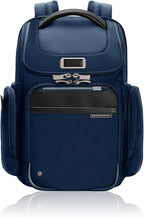 Briggs & Riley Medium Widemouth Backpack for Women & Men - Laptop Backpack, For Work & Travel, Lightweight & Durable, Padded Straps, Fits up to 15" Laptop - @work Collection, Navy