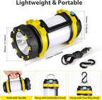 2 Pack Camping Lantern, Outdoor LED Camping Light, Rechargeable Flashlights with 1000LM, 6 Modes, 4000mAh Power Bank, IPX5 Waterproof Portable Emergency Camp Light for Hurricane Survival - Yellow