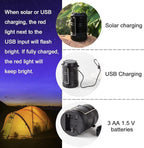 4 Pack Solar Lantern Camping Essentials Lights, LED USB Rechargeable Flashlight for Power Outages, Battery Powered Magnetic Base Operated Lamp for Emergency, Survival Gear and Supplies for Hurricane
