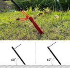 12 Pack Tent Stakes, 7-inch Ultralight Aluminum Ground Pegs with Reflective Pull Ropes, Tri-Beam Stake in a Carrying Bag, for Camping, Backpacking, Hiking, Hammocks and Canopy, Red