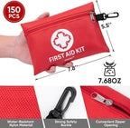 PTEROMY 150 Piece Mini First Aid Kit, Portable Small Emergency Kits Compact 1st Aid Kit for Car, Travel, Home, Camping, Outdoor, Hiking