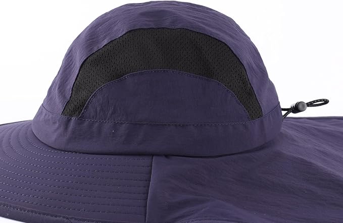 Home Prefer UPF 50+ Sun Hats for Men Women Wide Brim Fishing Hat with Neck Flap UV Protection Sunblock Safari Bucket Hat