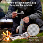 OUTXE Titanium Long Handle Spork and Spoon, 8.7-Inch Camping Set