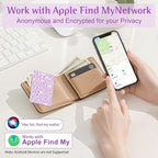 Wallet Tracker Card (iOS Only), Rechargeable Bluetooth Smart Tracking for Apple Find My Compatible Anti Tracker for Men Women Slim Item Locator for Purse Passport Key Luggage Tag (1Pcs/Purple FLR)
