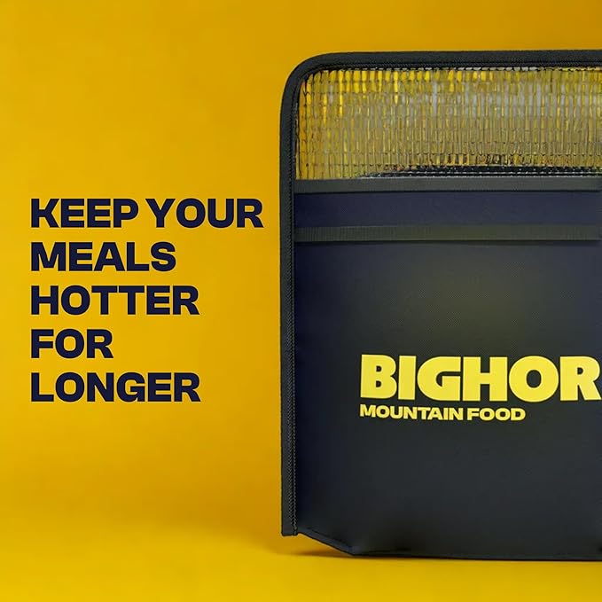 Bighorn Insulated Bag for Backpackers - Durable Small Insulated Pouch for Freeze Dried Backpacking Meals - Packs Flat, Lightweight, Aids Rehydration, Keeps Food Hot, 10 ¼” x 7 ½” x 3 ½”, 1.5oz