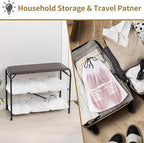 50 Pack Shoe Bags for Travel, 15.7" x 11.8" Translucent Travel Shoe Bags for Packing, Large Waterproof Portable Drawstring Travel Shoe Storage Bag Travel Essentials Women for and Men